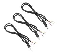 sourcing map 3 Pcs 3.5mm Male Jack to Bare Wire Open End Replacement 26AWG TRS 2 Pole Stereo 1/7" Mono Audio Cable Plug Jack Plug 41mm for Earphone Headphone Cable Repair, 0.5m/19.7 inches
