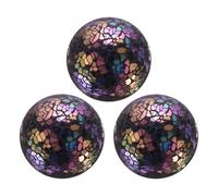 sourcing map 3 Pcs 3" Decorative Balls Mosaic Glass Balls Decorative Table Sphere Orbs Centerpiece Balls for Decorating Bowls Vase Tables Wedding Party, Colorful Purple