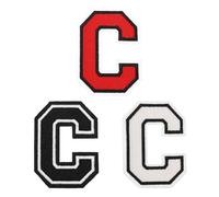 sourcing map 3 Pcs 3 Inch Iron-on Letters Patches, Letter C Embroidered Alphabet Appliques for Clothes Jacket Dress Hat Backpacks DIY Accessories, Red/White/Black