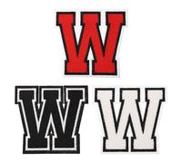 sourcing map 3 Pcs 3 Inch Iron-on Letters Patches, Letter W Embroidered Alphabet Appliques for Clothes Jacket Dress Hat Backpacks DIY Accessories, Red/White/Black