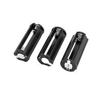sourcing map 3 Pcs 3 x 1.5V AAA Round Shape Battery Holder Storage Case Box Black