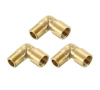 sourcing map 3 Pcs 90 Degree Elbow, 1/8 Inch Male x 1/8 Inch Female Brass Right Angle Pipe Fitting, Connector for Fluid Gas Fuel Oil Pipe