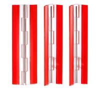 sourcing map 3 Pcs Acrylic Hinges, 150x42mm Invisible Self-Adhesive Clear Hinge with Stainless Steel Shafts, Continuous Piano Hinge for DIY Furniture, Display Stand, Cabinets