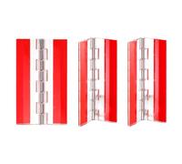 sourcing map 3 Pcs Acrylic Hinges, 75x45mm Invisible Self-Adhesive Clear Hinge with Stainless Steel Shafts, Continuous Piano Hinge for DIY Furniture, Display Stand, Cabinets
