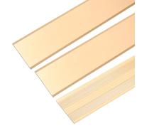 sourcing map 3 Pcs Aluminum Flat Molding Floor Transition Strip, 1.4"x3 Ft Flat Divider Strip Trim for Doorway, Laminate Flooring, Joining Flooring Gaps of Laminate Planks Tile, Gold