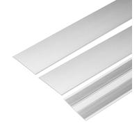 sourcing map 3 Pcs Aluminum Flat Molding Floor Transition Strip, 2"x3 Ft Flat Divider Strip Trim for Doorway, Laminate Flooring, Joining Flooring Gaps of Laminate Planks Tile, Silver