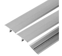 sourcing map 3 Pcs Aluminum T Molding Floor Transition Strip, 0.8"x3 Ft Moulding Transition Strip for Doorway, Laminate Flooring, Joining Flooring Gaps of Laminate Planks Tile, Grey