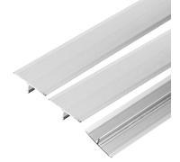 sourcing map 3 Pcs Aluminum T Molding Floor Transition Strip, 0.8"x3 Ft Moulding Transition Strip for Doorway, Laminate Flooring, Joining Flooring Gaps of Laminate Planks Tile, Silver