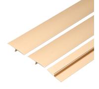 sourcing map 3 Pcs Aluminum T Molding Floor Transition Strip, 1.6"x3 Ft Moulding Transition Strip for Doorway, Laminate Flooring, Joining Flooring Gaps of Laminate Planks Tile, Gold