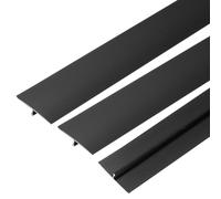sourcing map 3 Pcs Aluminum T Molding Floor Transition Strip, 1.6"x3 Ft Moulding Transition Strip for Doorway, Laminate Flooring, Joining Flooring Gaps of Laminate Planks Tile, Black