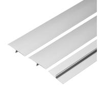 sourcing map 3 Pcs Aluminum T Molding Floor Transition Strip, 1.6"x3 Ft Moulding Transition Strip for Doorway, Laminate Flooring, Joining Flooring Gaps of Laminate Planks Tile, Silver