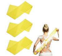 sourcing map 3 Pcs Back Scrubber, Nylon Bath Sponge Extended, 31 Inch African Exfoliating Long Net Body Scrubber Shower Loofah for Women Men Use Body Bath Scrub Washcloth, Yellow