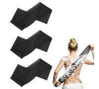sourcing map 3 Pcs Back Scrubber, Nylon Bath Sponge Extended, 31 Inch African Exfoliating Long Net Body Scrubber Shower Loofah for Women Men Use Body Bath Scrub Washcloth, Black