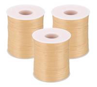 sourcing map 3 Pcs Beige Raffia Yarn, 120m Natural Paper Rope String 6mm Wide Raffia Ribbon for Gift Wrapping Crocheting Knitting DIY Crafts