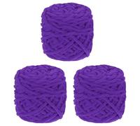 sourcing map 3 Pcs Blanket Yarn, 49 Yards Fluffy Velvet Plush Bulky Thick Chenille Chunky Yarns for Soft Velvet Blanket Shawl Scarf Crochet Hand Knitted Crafts, Purple