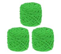sourcing map 3 Pcs Blanket Yarn, 49 Yards Fluffy Velvet Plush Bulky Thick Chenille Chunky Yarns for Soft Velvet Blanket Shawl Scarf Crochet Hand Knitted Crafts, Green