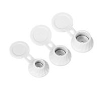 sourcing map 3 Pcs Bottle Emptying Caps 3 Sizes Shampoo Upside Down Flip It Bottle Caps Kit Inverted Leak-Proof Cap for Shower Gel Bottles Lotions Shampoos Kitchen Condiments, White