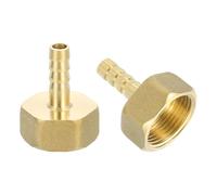 sourcing map 3 Pcs Brass Hose Barb Fitting, 5/16" Barb x G 3/4 Female Brass Barb Pipe Fitting Adapter with Tape for Connect Pipes Mechanical Devices Plumbing Equipment