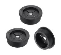 sourcing map 3 Pcs Cable Cord Grommet, 1 3/8" Inch (35mm) Desk Grommet Flexible Rubber Grommets Wire Hole Cover Pass Through for Office Computer Desk Wire Organizer, Black