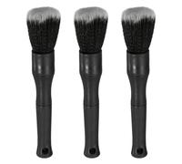 sourcing map 3 Pcs Car Detailing Brush 6.5" Soft Bristle Auto Cleaning Brush Scratch Free Automotive Cleaner Duster for Exterior Interior Dashboard Wheels Air Vents, Black