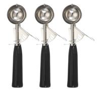 sourcing map 3 Pcs Cookie Scoops, Ice Cream Scoop with Trigger for Baking Cookie Dough Rice Pudding Kitchen Gadget, Black