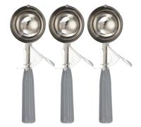 sourcing map 3 Pcs Cookie Scoops, Ice Cream Scoop with Trigger for Baking Cookie Dough Rice Pudding Kitchen Gadget, Gray