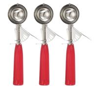 sourcing map 3 Pcs Cookie Scoops, Ice Cream Scoop with Trigger for Baking Cookie Dough Rice Pudding Kitchen Gadget, Red