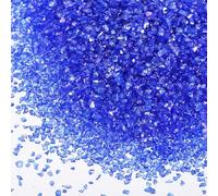 sourcing map 3 Pcs Crushed Glass for Resin Art, 50g Irregular Metallic Chunky Chips Small Broken Crushed Glass Glitter Pieces for Crafts DIY Vase Filler Jewelry Making Decor, Dark Blue