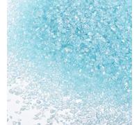 sourcing map 3 Pcs Crushed Glass for Resin Art, 50g Irregular Metallic Chunky Chips Small Broken Crushed Glass Glitter Pieces for Crafts DIY Vase Filler Jewelry Making Decor, Light Blue