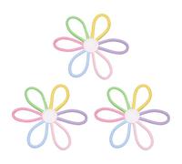 sourcing map 3 Pcs Daisies Floral Wall Decor, 10" Flower Art Decor Woven Macrame Hanging Floral Bohemian Decoration Colorful for Girls Nursery Home Dorm Bedroom Playroom, Multicolor