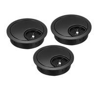 sourcing map 3 Pcs Desk Grommet 1.8 Inch, Zinc Alloy Round Desk Hole Cover Wire Cable Cord Organizer for Home Office Computer Table Cables, 45mm, Black