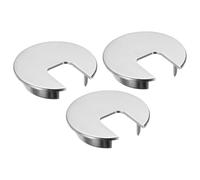 sourcing map 3 Pcs Desk Grommet 1.97 Inch, Zinc Alloy Round Desk Hole Cover Wire Cable Cord Organizer for Home Office Computer Table Cables, 50mm, Brushed Nickel