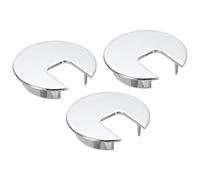 sourcing map 3 Pcs Desk Grommet 1.97 Inch, Zinc Alloy Round Desk Hole Cover Wire Cable Cord Organizer for Home Office Computer Table Cables, 50mm, Chrome Plated