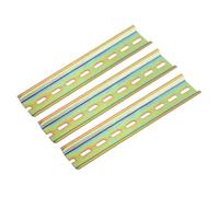 sourcing map 3 Pcs DIN Rail Slotted Iron Mounting Guide 6"(150mm) Long 35mm Wide 7.5mm High Bronze Tone