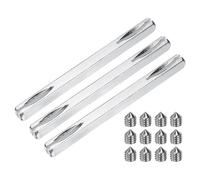 sourcing map 3 Pcs Door Knob Spindle, 110mm Long Spare Door Handle Spindle Bar with Hex Screws, Square Doors Handle Parts Lock Replacement Part for Furniture Assembly, DIY Projects, Silver Tone