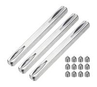 sourcing map 3 Pcs Door Knob Spindle, 95mm Long Spare Door Handle Spindle Bar with Hex Screws, Square Doors Handle Parts Lock Replacement Part for Furniture Assembly, DIY Projects, Silver Tone