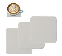sourcing map 3 Pcs Faux Leather Coasters, 3.9 x 3.9" Square Coasters for Drinks Heat Resistant Waterproof Oil Proof Non Slip Cup Mat for Office Kitchen Bar Table Desk (Light Gray)