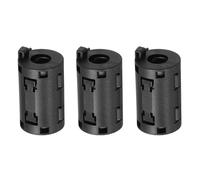 sourcing map 3 Pcs Ferrite Filter Ring Core RFI EMI Noise Suppression Cable Clip ID 9mm 0.35Inch with Ears for Electronic Devices, Industry, Black
