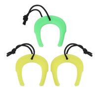 sourcing map 3 Pcs First Responder Door Stop, 2.44" Plastic Door Jam Stoppers with Nylon Cord Attachment for Home Safety Services Door Pinch Guard from Closing, Green/Yellow