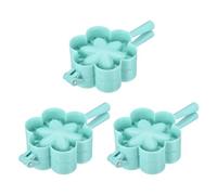 sourcing map 3 Pcs Flower-Shaped Dumpling Maker, Plastic Dumpling Press Pierogi Hand Maker Easy to Use Cute for Pierogi Ravioli Empanada Wrapper Pasta Kitchen DIY Cooking Tool (L, Blue)