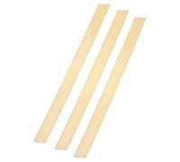 sourcing map 3 Pcs H62 Brass Flat Bar Stock, 0.06"x0.75"x12" Square Metal Solid Brass Bars for Knife Making DIY Handicrafts Architectural Decoration Industry Thermal Conductivity