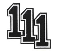 sourcing map 3 Pcs Iron on Number Patches, 3 Inch Embroidered Patches Numbers 0-9 Applique for Clothes, Hat, Backpacks, Jeans, DIY Accessories(Number 1, Black)