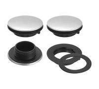sourcing map 3 Pcs Kitchen Sink Hole Cover, 1.7 Inch Faucet Hole Cover, Kitchen Sink Tap Hole Plate Stopper Cover Plug for Washbasin Sink Counter Space (Stainless Steel, Silver)