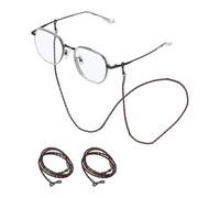 sourcing map 3 Pcs Leather Eyeglass Strap, Eyeglass Chain for Women and Men, Elegant Sunglasses Lanyards Holder Anti-lost Glass String Eye Glass Holders Around Neck, Brown