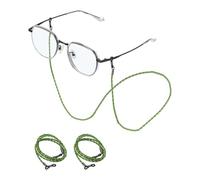 sourcing map 3 Pcs Leather Eyeglass Strap, Eyeglass Chain for Women and Men, Elegant Sunglasses Lanyards Holder Anti-lost Glass String Eye Glass Holders Around Neck, Green