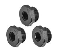 Sourcing Map 3 Pcs M20 Male to M12 Female Nylon Threaded Reducing Bushings Black