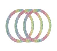 sourcing map 3 Pcs Magnetic Adapter Ring, Universal Magnetic Wireless Charger Conversion Kit Sparkle Magnetic Metal Ring Adhesive Sticker Ring for Phone Case, Multicolor