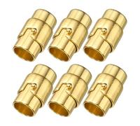 sourcing map 3 Pcs Magnetic Clasps, 0.31" Leather Cord End Caps Magnetic Bracelet Clasps and Closures for Jewelry Making DIY Bracelet Closures, Gold
