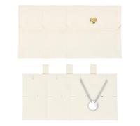 sourcing map 3 Pcs Microfiber Jewelry Pouches with Insert Pad, 8 x 8cm Snap Button Jewelry Velvet Gift Bags Organizer for Rings Necklace Bracelet, Beige