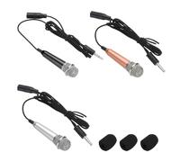 sourcing map 3 Pcs Mini Microphone, Mini Mic Tiny Microphone Phone Mic Small Microphone with Sponge Cover for Record Phone Voice, Black/Gold/Silver